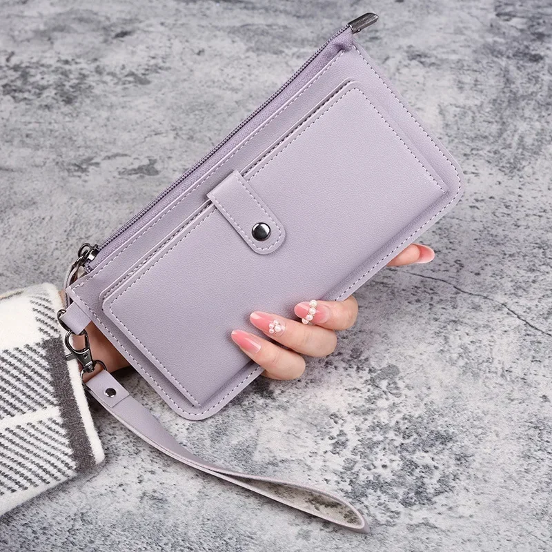 thumbnail image 1 of Cartera multifuncional de moda para mujer 2021, nueva cartera larga de cuero PU con múltiples posiciones para tarjetas, cartera con hebilla y cremallera para estudiantes, 1 of 5