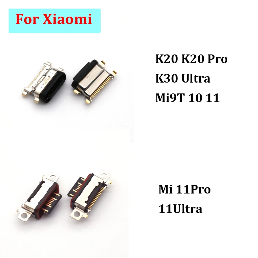 

10Pcs Type-C USB Charger Port Socket For Xiaomi Mi 9t 10 11 11Pro 11Ultra Redmi K20 Pro K20Pro K30 Ultra Charging Dock Connector