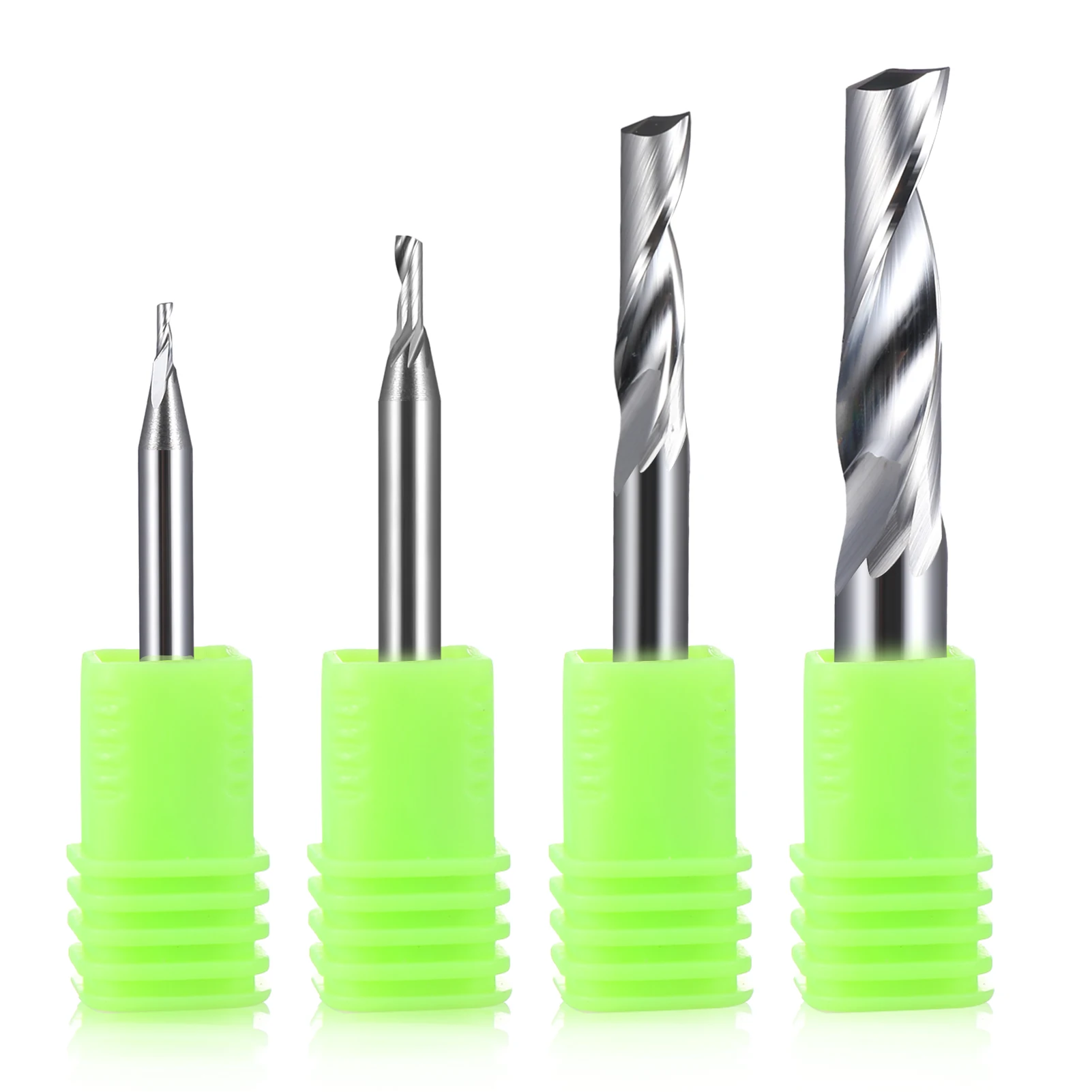 10Pcs 3.175/4/5/6/8/10/12mm Single Flute Alu Milling cutters for Aluminum CNC End Mill Tool, alu composite panels, Alu alloy