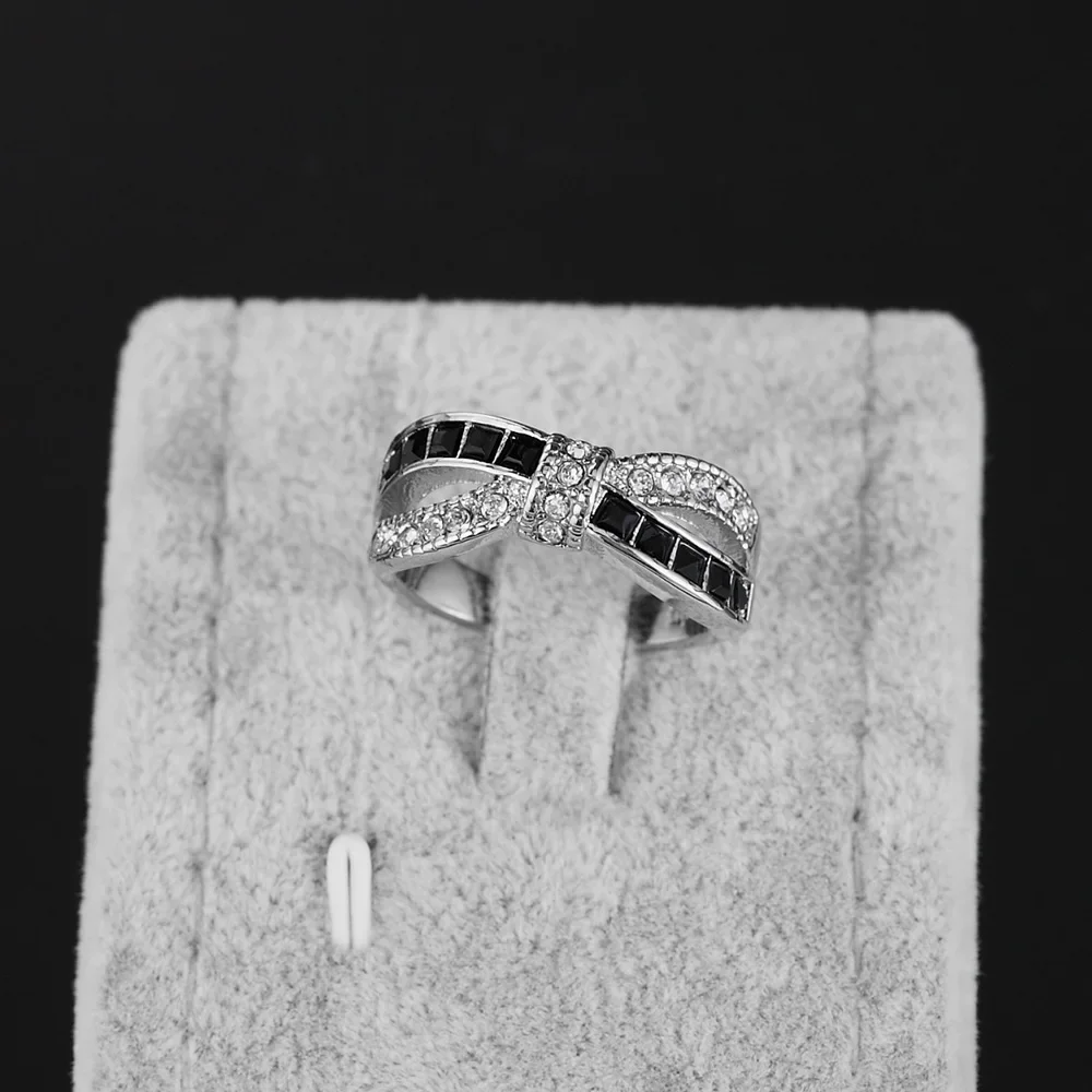 SIZE692512 Beautiful Pretty Fashion Wedding Ring Party White Gold Color Silver NICE Women Crystal Lady Jewelry LR070 wedding rings womens ring jewelry rings ring jewelry