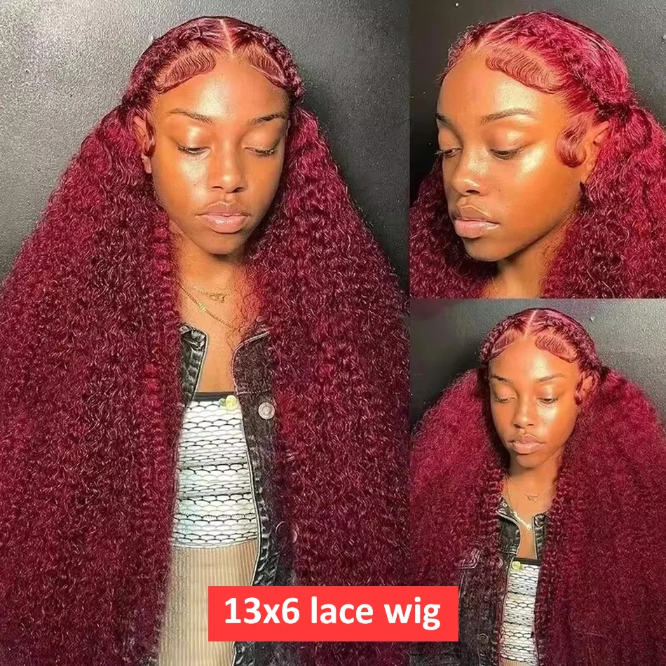 Human Hair Wig 40 Inch Deep Wave Curly Lace Frontal Brazilian Remy For Women