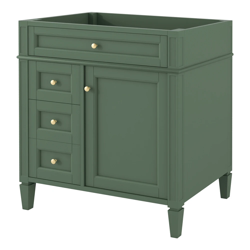 30'' Bathroom Vanity without Top Sink, Modern Bathroom Storage Cabinet with 2 Drawers and a Tip-out Drawer (NOT INCLUDE BASIN) 4