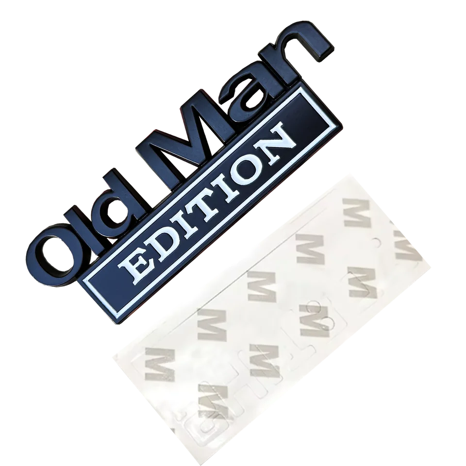 Old Man Edition Auto-Emblem - 2x 3D Metall Aufkleber - Lustiger Autoaufkleber Für Männer