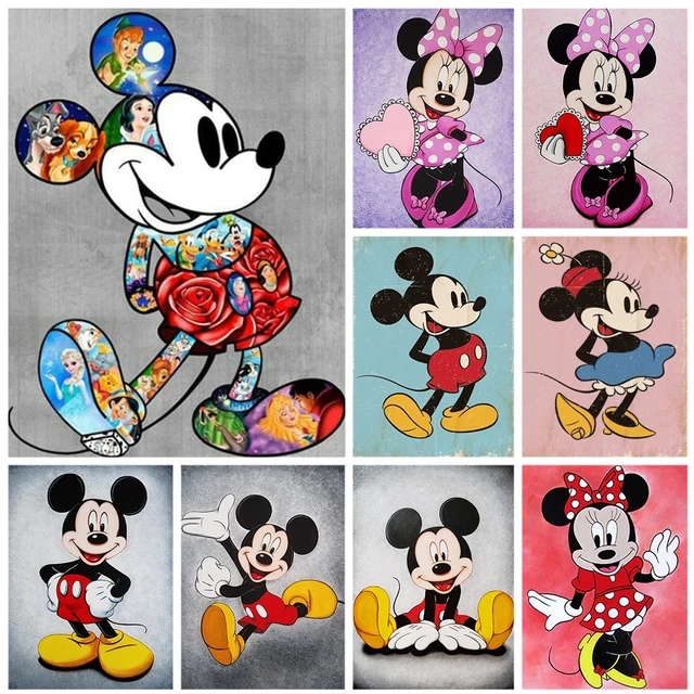 Disney-pintura diamante 5D de princesa Mickey Mouse, Kit de bordado de  punto de cruz, imagen de mosaico, decoración del hogar - AliExpress