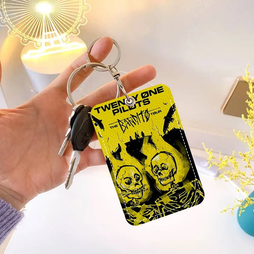 T-Twenty O-One 밴드 P-파일럿 사무용품 남녀 신용카드 키링 학생증 ID 카드 홀더 자격증 홀더 카드