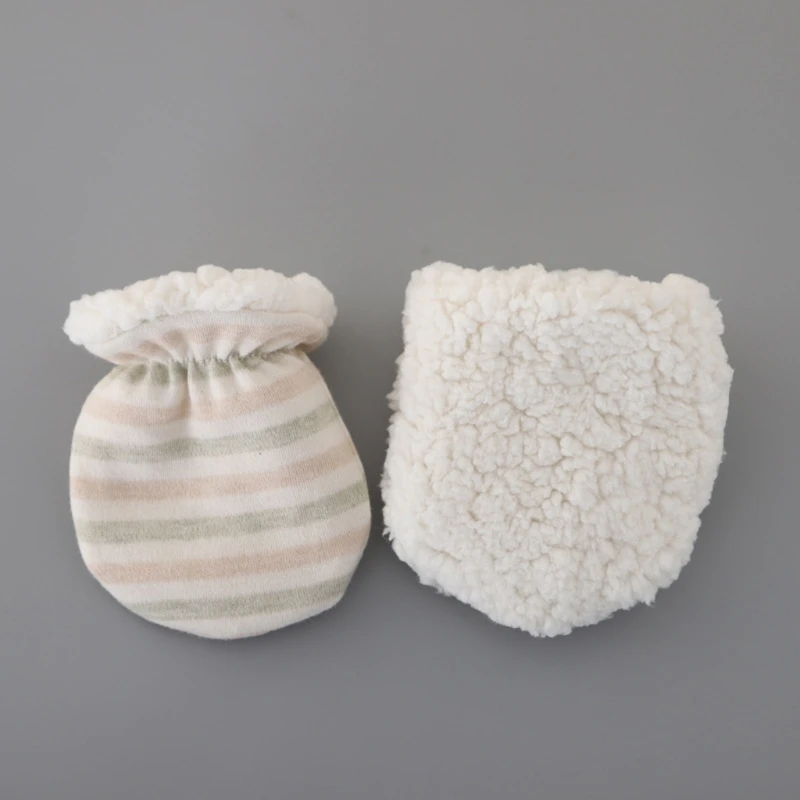 Winter New Born Baby Gloves for Newborns Thick Cotton Baby Anti Scratching Glove Sets for Protection Face Infant Mittens 5