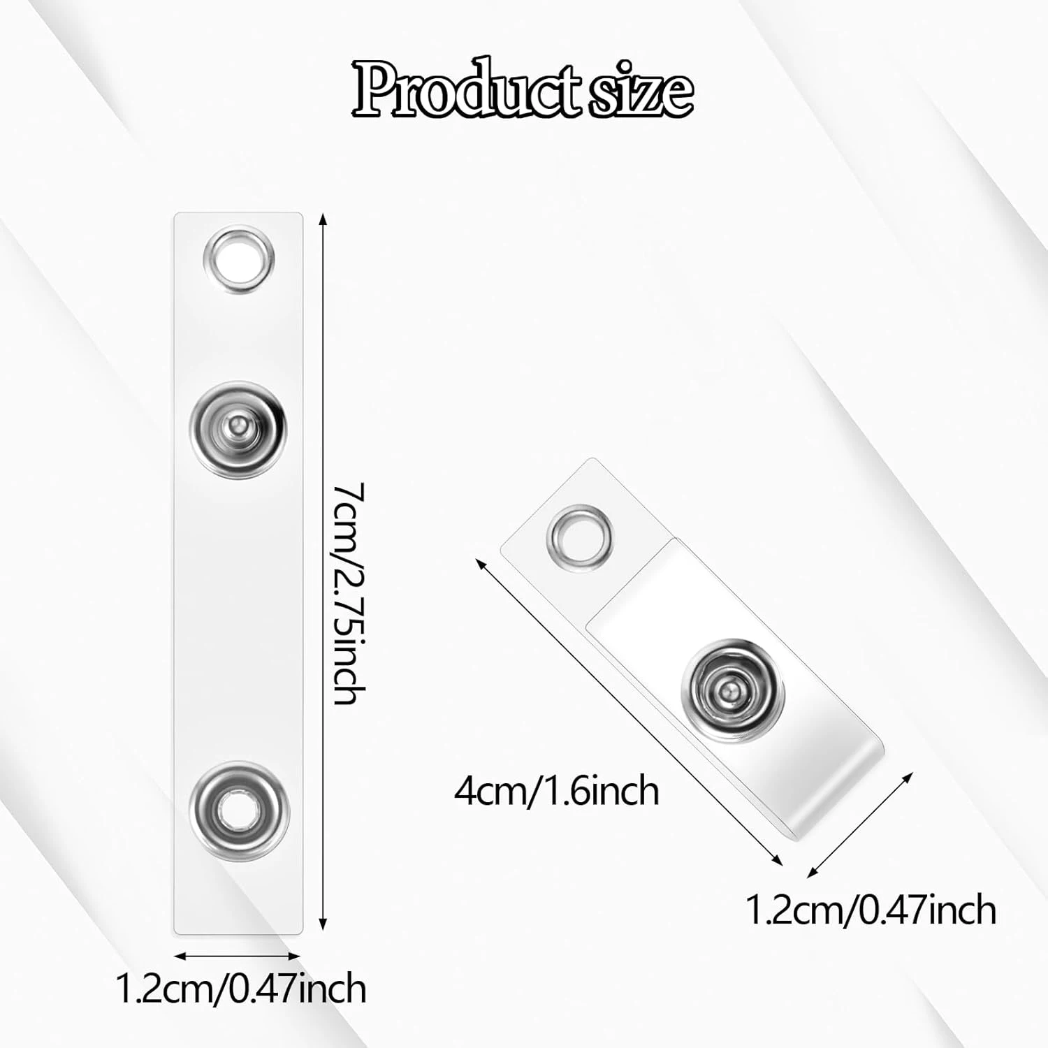 ID Badge Clip Clear PVC ID Badge Holder Clip Snap and Eyelet Lanyard Card Holder Straps Work Badges Name Tag 10-50Pcs