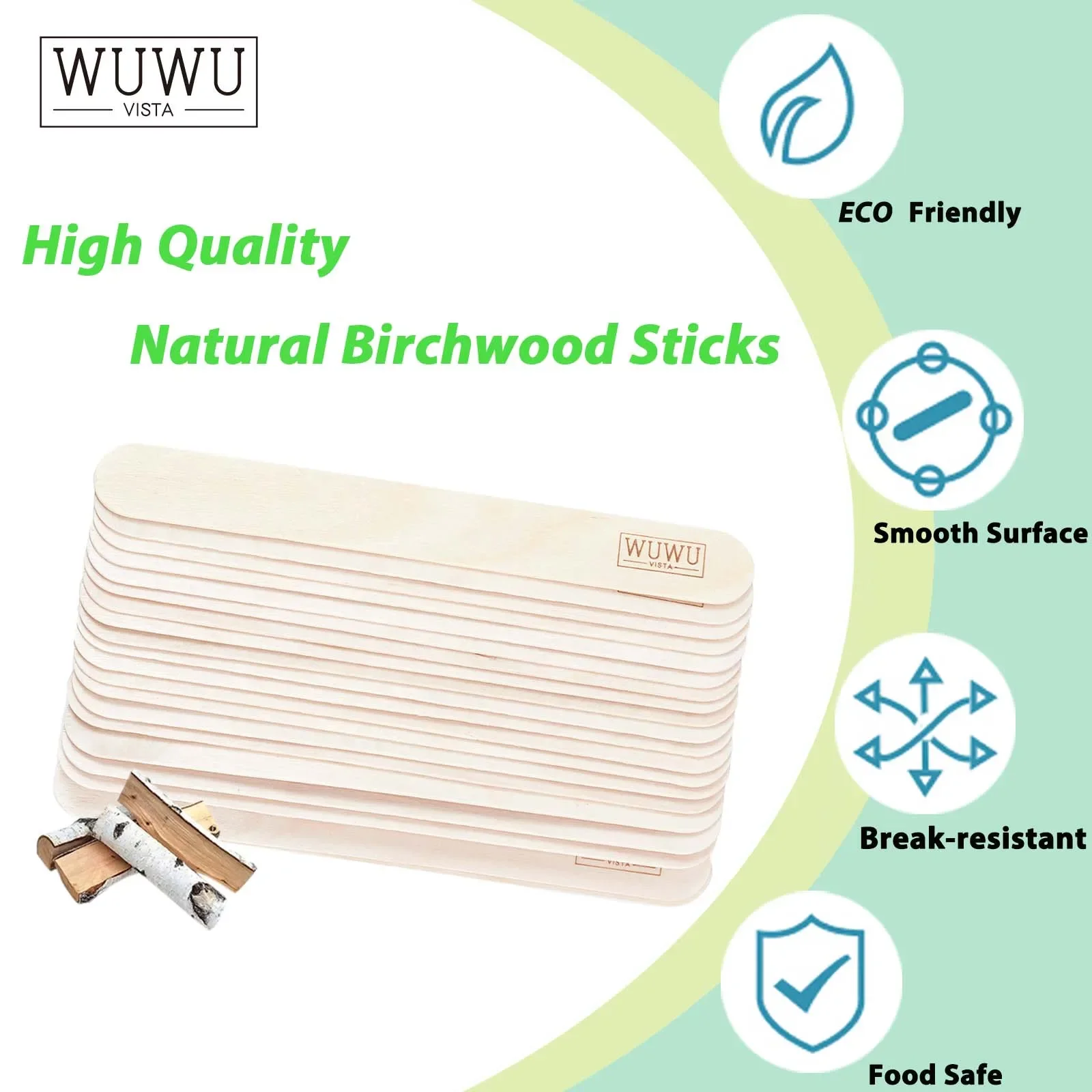 WUWUVISTA 20/60Pcs Disposable Wooden Hair Removal Stick Wooden Tongue Depressors Tattoo Waxing Spatula Stick For Beauty Tools