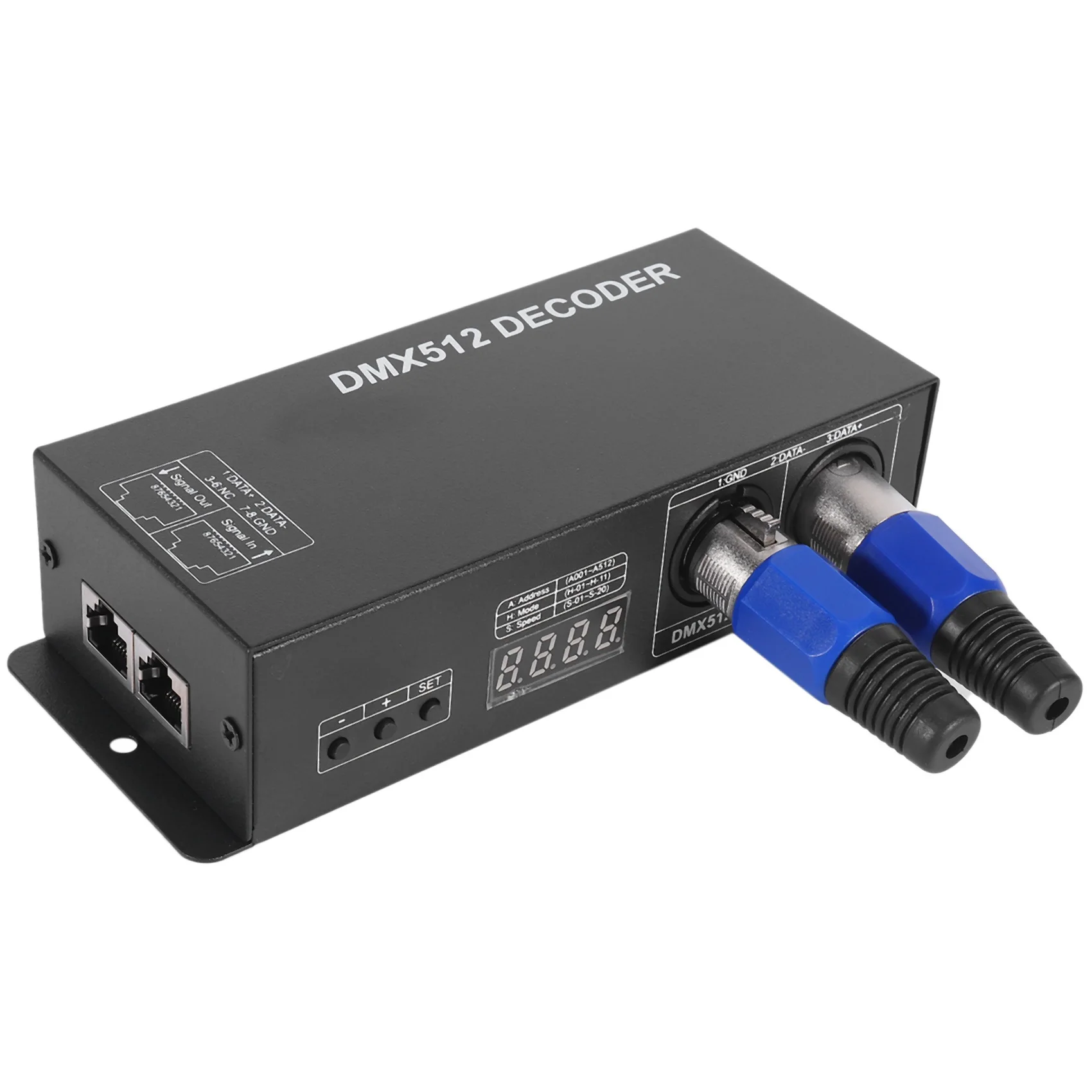 AY14 -Dmx 512 디지털 디스플레이 디코더, 디밍 드라이버 Dmx512 컨트롤러 (LED RGBW 테이프 스트립 라이트용) RJ45 연결 DC12-24V 20