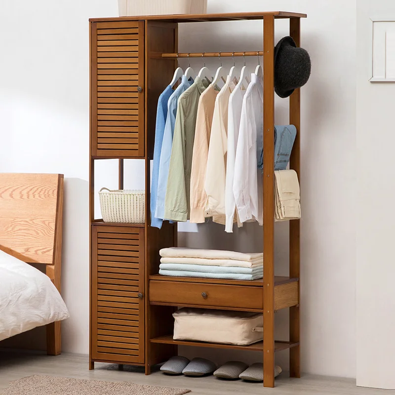 

Ninos Drawers Wardrobe Rack Pole Ventilation Wooden Bedroom Closets Storage Organizer Hanging Guarda Roupas Home Furnitures
