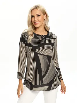 Women Woven Fashionable Casual Top For Spring And Autumn 1