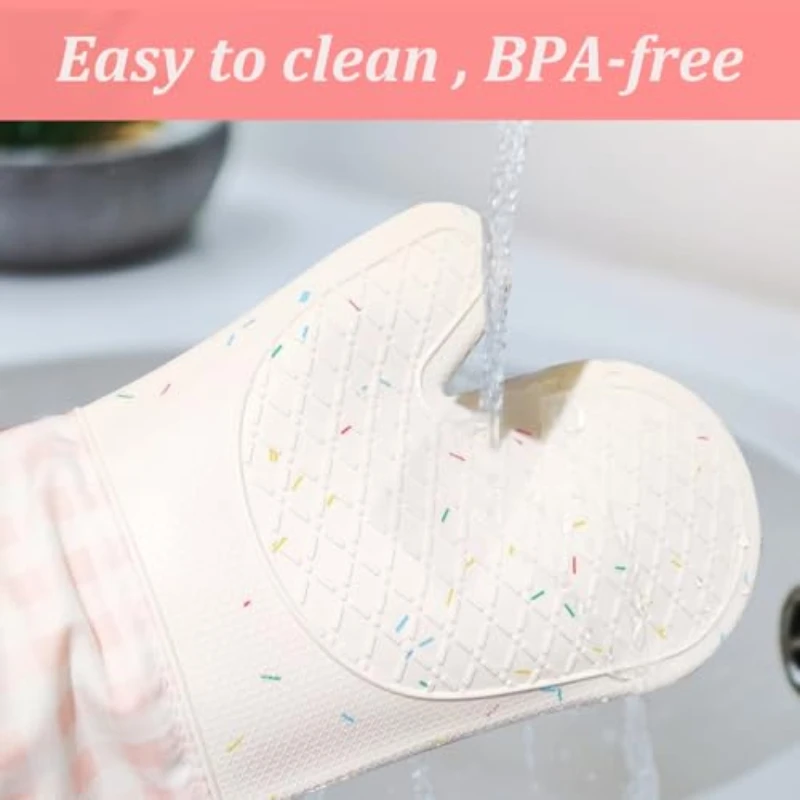 Premium Silicone Oven Mitt Set with Quilted Liner
