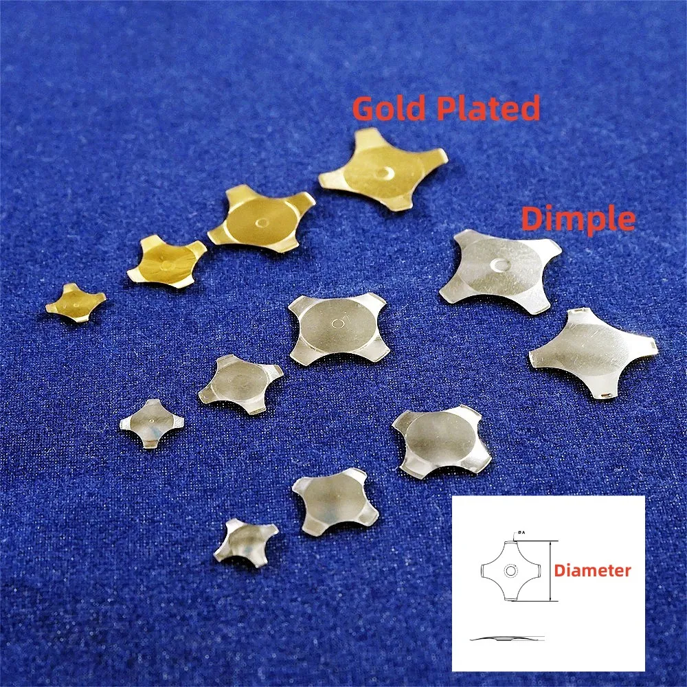 10 1000 Pcs Cross Shape Metal Dome Snap Reset Switch 5 6 7 8.4 10 12 14 16 20mm Gold Micro Membrane  SPST Momentary Tactile Push