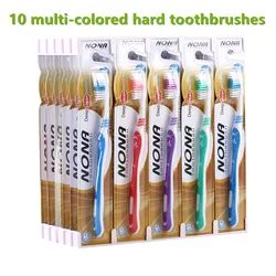 Premium Natural Soft - Bristle Manual Toothbrush for Gentle Gum Care and Deep Cleaning (10 hard toothbrushes)