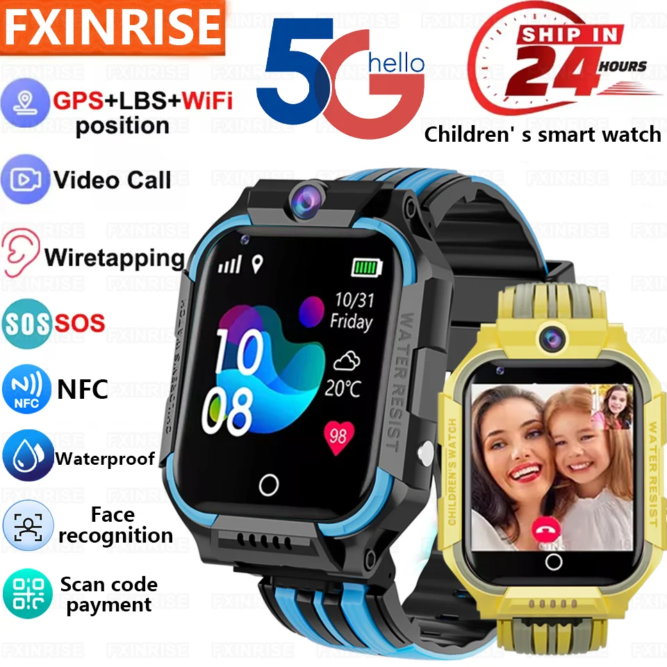 2025 New Kids Smart Watch SIM Card Video Call Phone Watch Call Back Monitor Alarm Clock Phone Android Watch Children Smartwatch