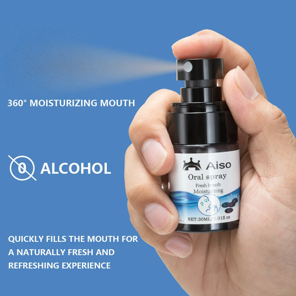 Blueberry Fresh Breath Oral Spray - 30ml, Moisturizing & Essential