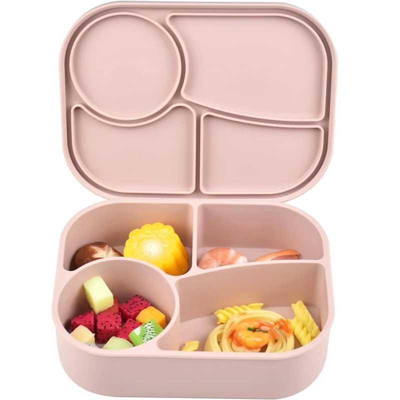 Silicone Food Storage Containers Reusable Silicone Bento Lunch Box Containers with Lids Microwave Dishwasher Safe BPA-Free Boxs