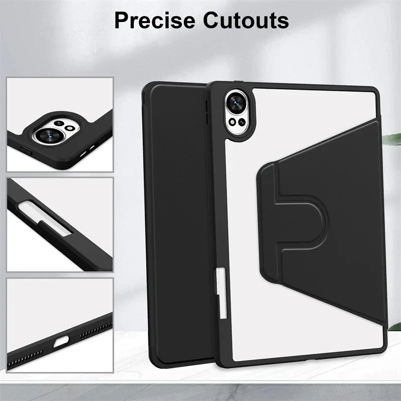 360 Rotating Acrylic Tablet Case with Pencil Holder