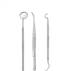 Stainless Steel Dental Hygiene Tool Set for Deep Cleaning and Tartar Removal (Silver 3 pcs)