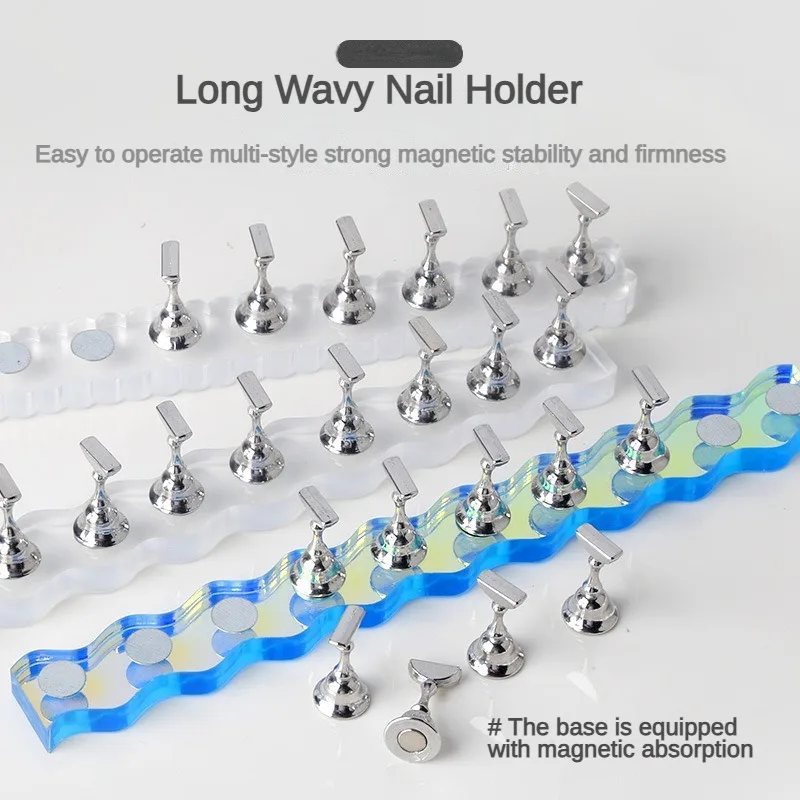 

Magnetic Acrylic Nail Display Practice Stand Aurora Showing Shelf Chess Board False Nail Tip Holder Manicure Tools 10pcs/set