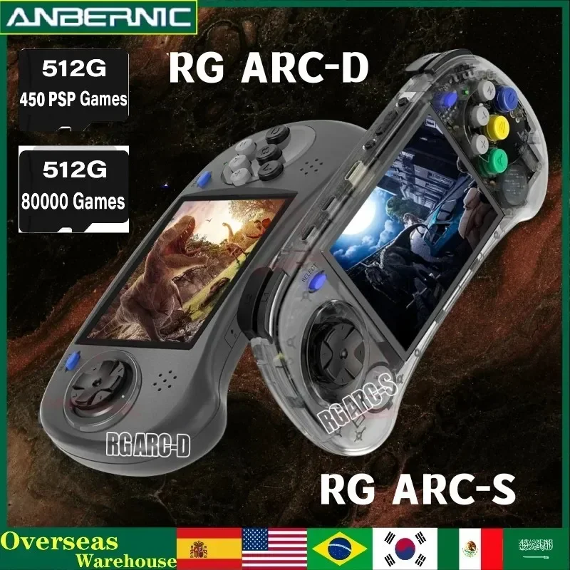 

Игровая консоль ANBERNIC PSP RGARC-D Linux HD Out, ретро, Карманная игровая консоль Android Linux, 4,0 дюйма, IPS RK3566, 64-битный игровой плеер