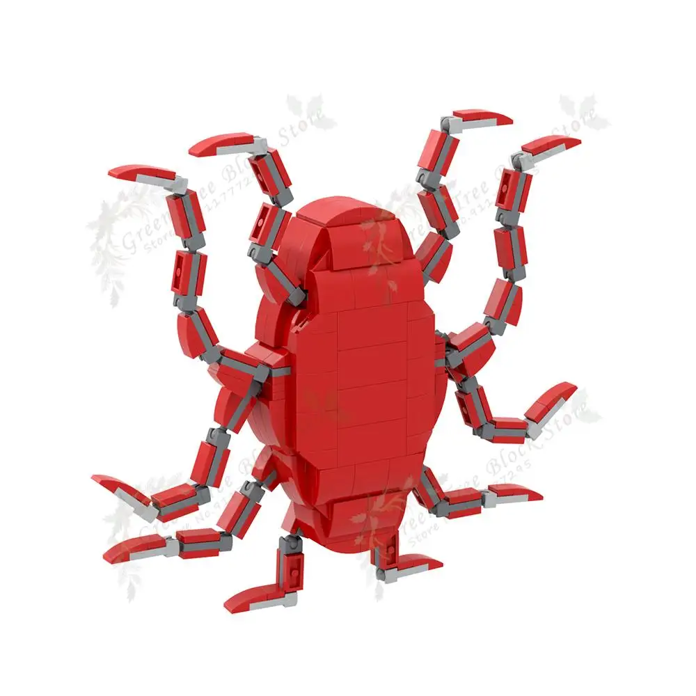 MOC1287 크리에이티브 시리즈 레드 반반 빌딩 블록, 공포 게임 몬스터 캐릭터 모델 조립 벽돌 장난감, 어린이 선물, 451 개