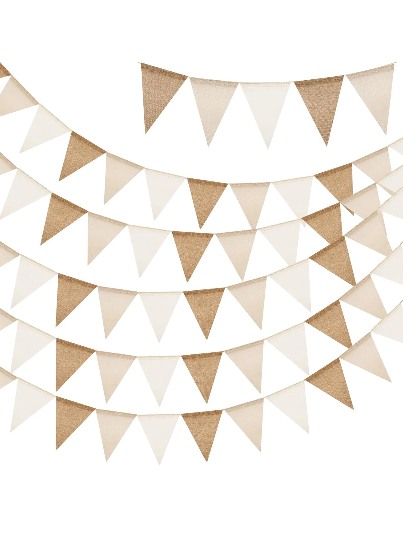 13X17cm Thick Linen Hanging Pennant Banner - Reusable Three-Color Gradient for Vintage Party Holiday Wedding Outdoor Decor 1