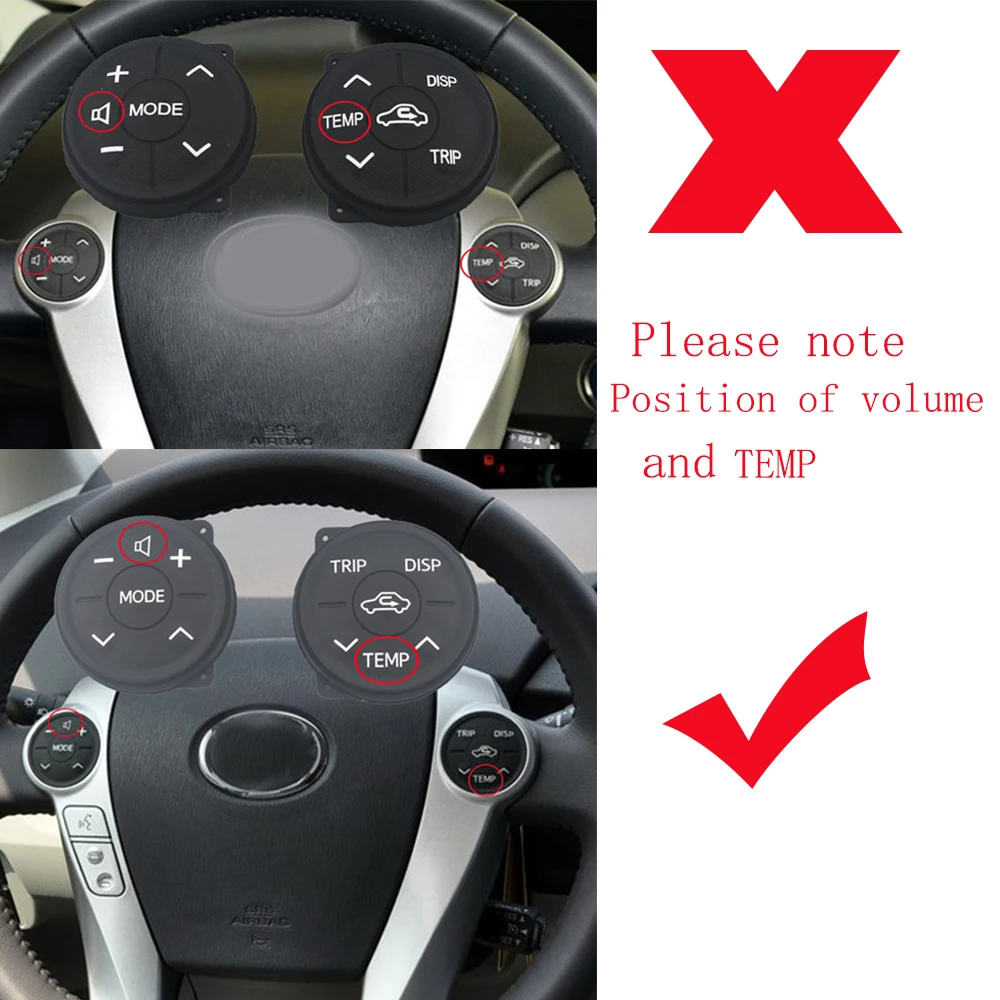 1 Pair Multifunction Steering Wheel Button Switch Control Button For Toyota Priu