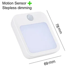 Wireless LED Motion Sensor Night Light - Dimmable Bedside Lamp (US plug)