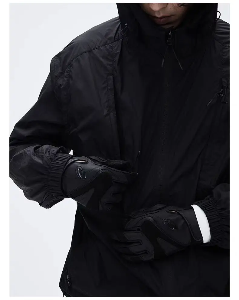 C  Outdoor sunscreen jacket lightweight nylon material back ventilation multipocket techwear aesthetic gorpcore