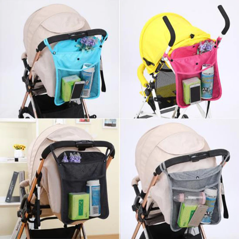 New Baby Stroller Basket Organizer Storage Bag Portable Pram Newborn Baby Care Stroller Basket Infant Stroller Accessories
