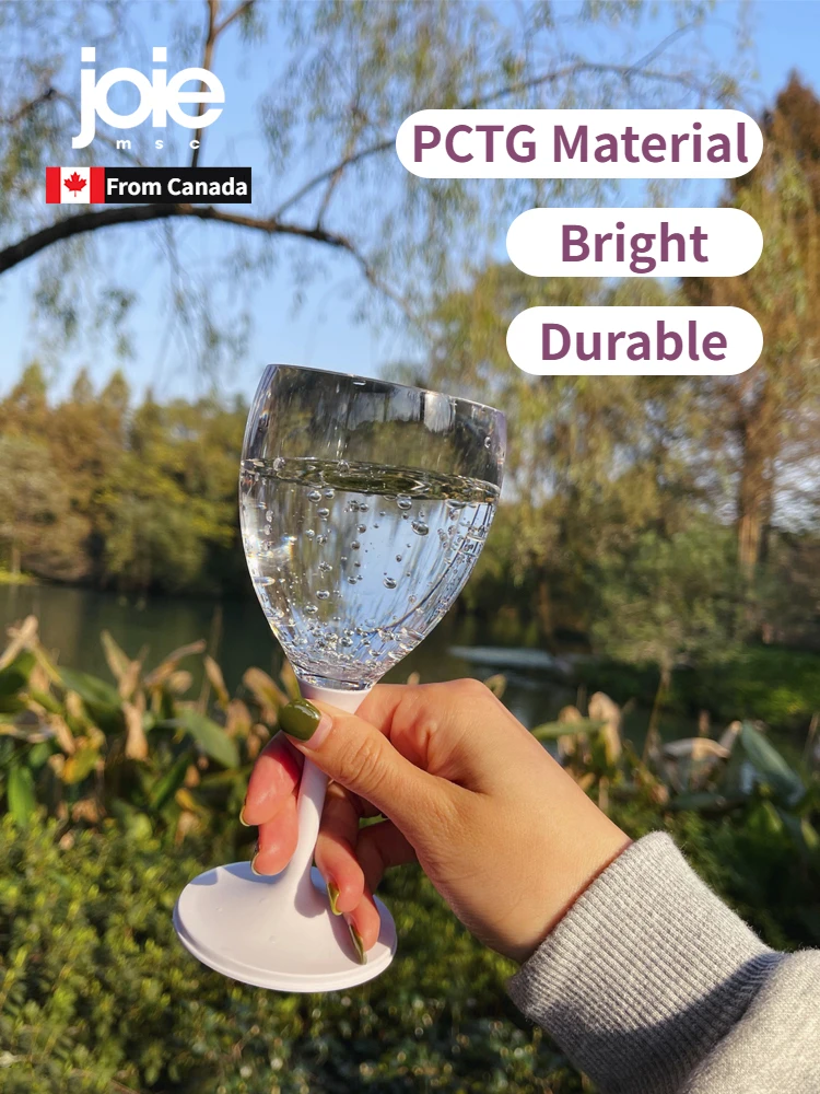  Transparent Portable Collapsible Wine Glass, Unbreakable,  Shatterproof Clear Plastic Wine Glass, BPA FREE, Dishwasher Safe,  Detachable Stem Wine Cup