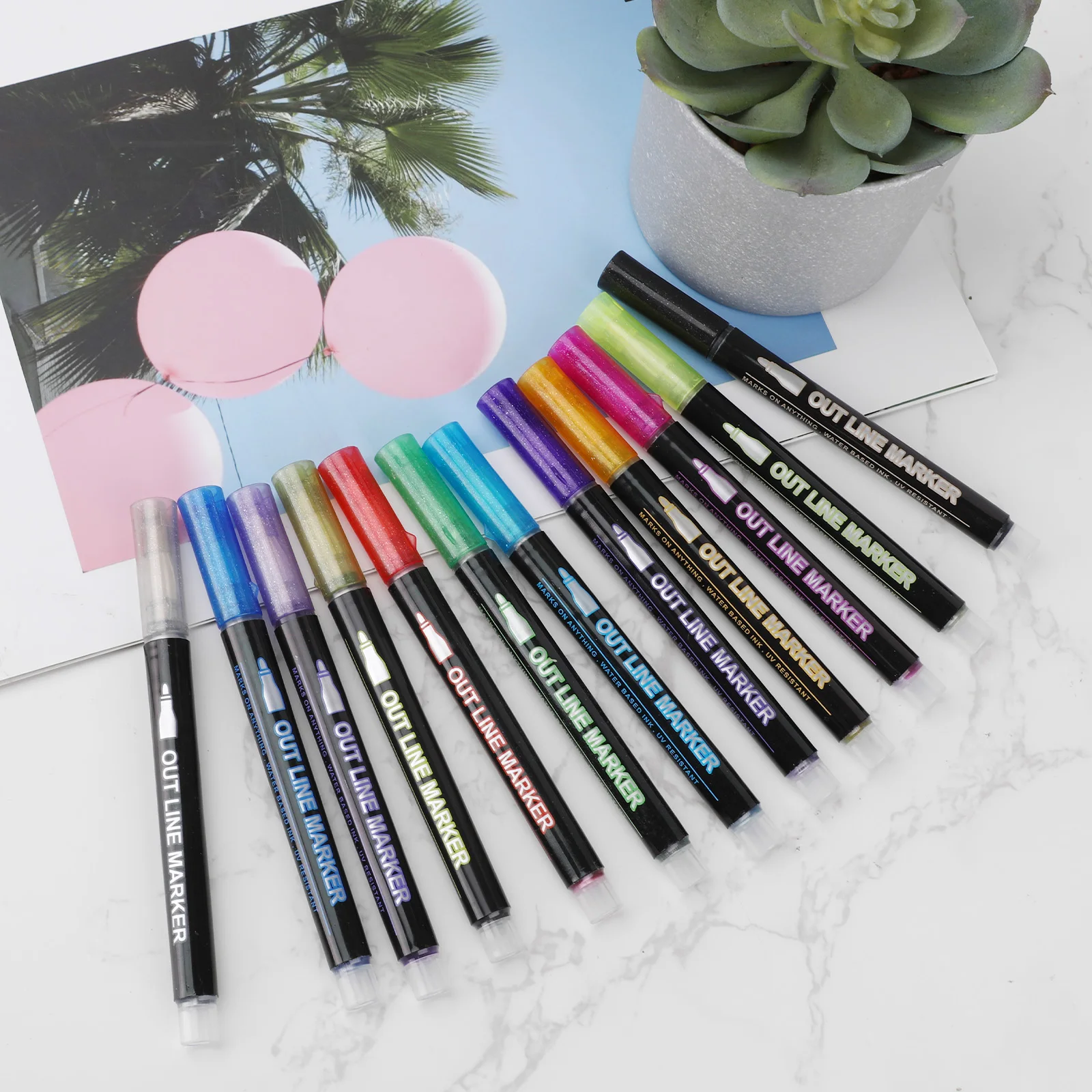 Colored Highlighters Drawing Pens Quick Dry Mark Notes Highlighter for Journal Bible Planner Notes 12