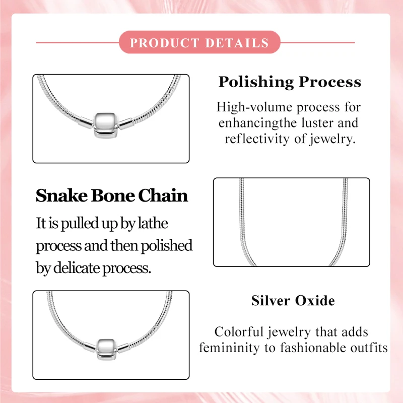 Silver necklace 925 sterling silver classic heart shaped women's suitable for pendant fashion pendant jewelry DIY gift