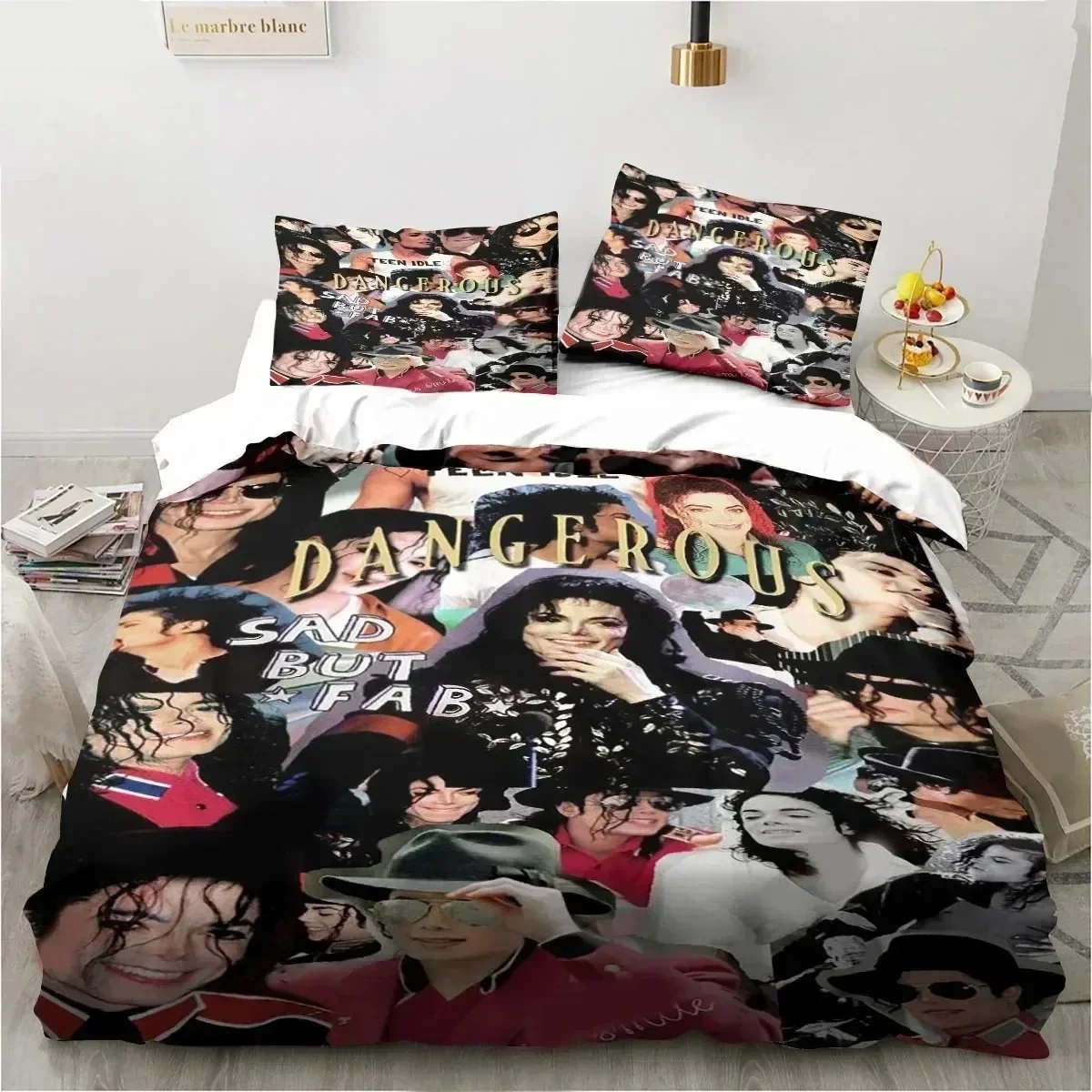 3D Printing Michael Jackson Bedding Set Pillowcase Comforter King Queen Size Boys Adult Duvet Cover Bed Set 3