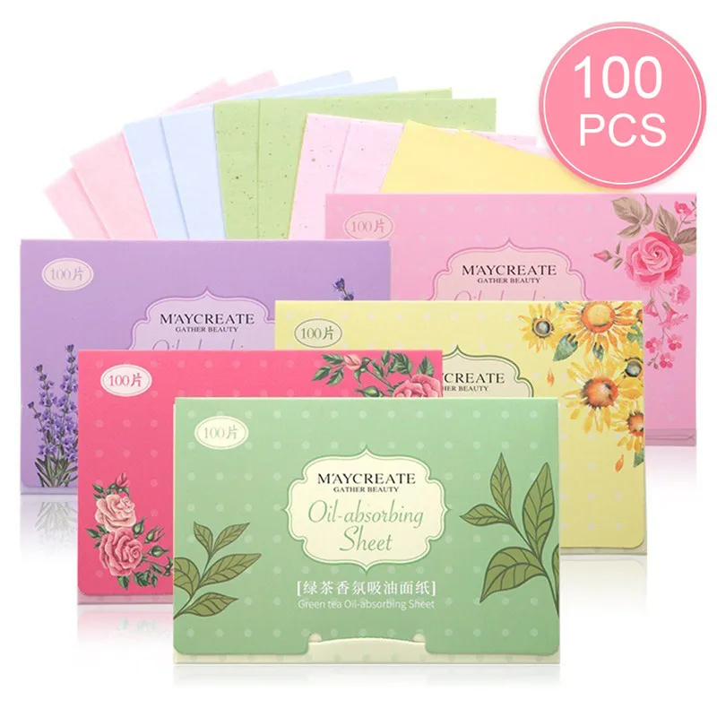 100PCS/Set Face Oil-Absorbing Paper Cleaning Tissue For Oily Skin Portable Oil Blotting Sheets Oil Control For Men And Women face oil absorbing paper