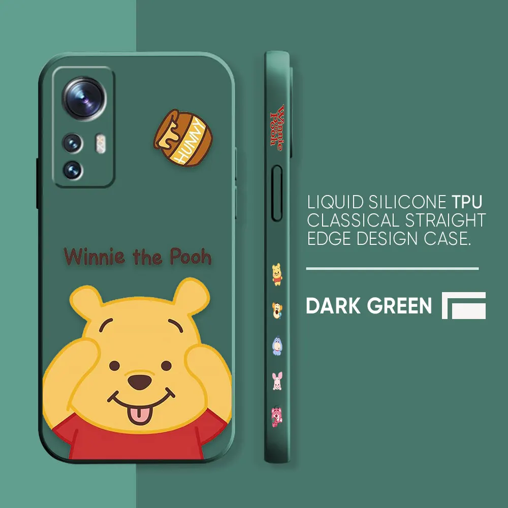 thumbnail image 1 of Case For Xiaomi 13 12 12S 11 11T 10 10S 9 9SE 8 Pro Ultra Lite Colour Simple Liquid Silicone Case Anime Winnie Pooh And Piglet, 1 of 5