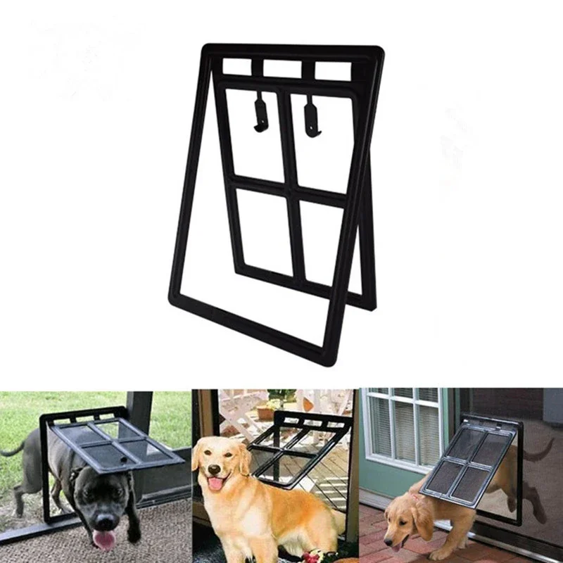 Lockable Plastic Pet Dog Cat Kitty Door for Mosquito Proof Screen