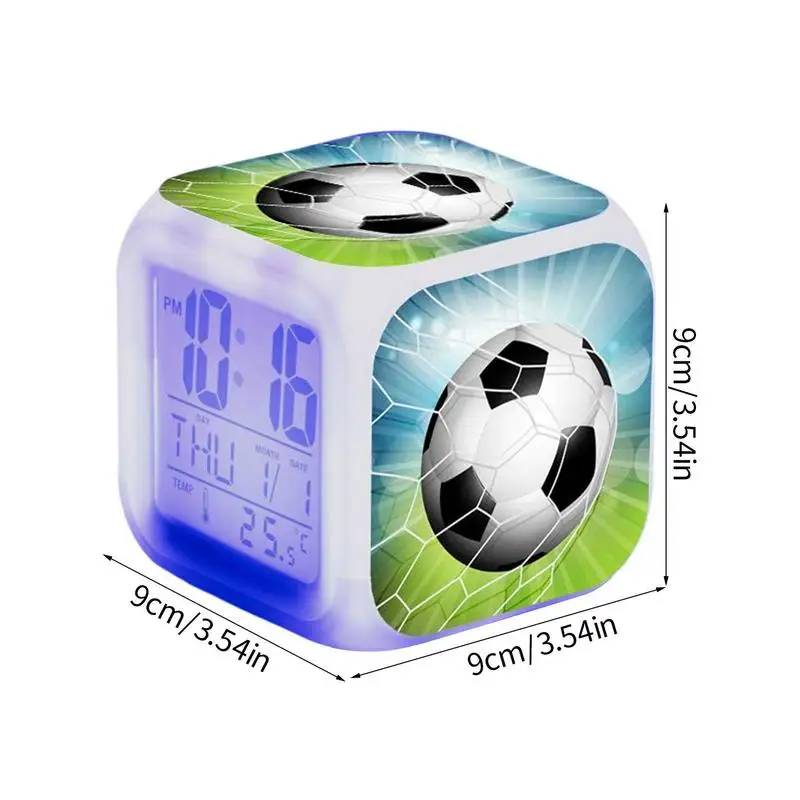 2025 NEW Alarm Clock Electronic Clock with LED Lights Electronic Football Alarm Clocks Bedside Alarm Desk Clock for Kids Boys 5