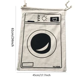 Large Cotton and Linen Drawstring Laundry and Storage Bag (Washing Machine)