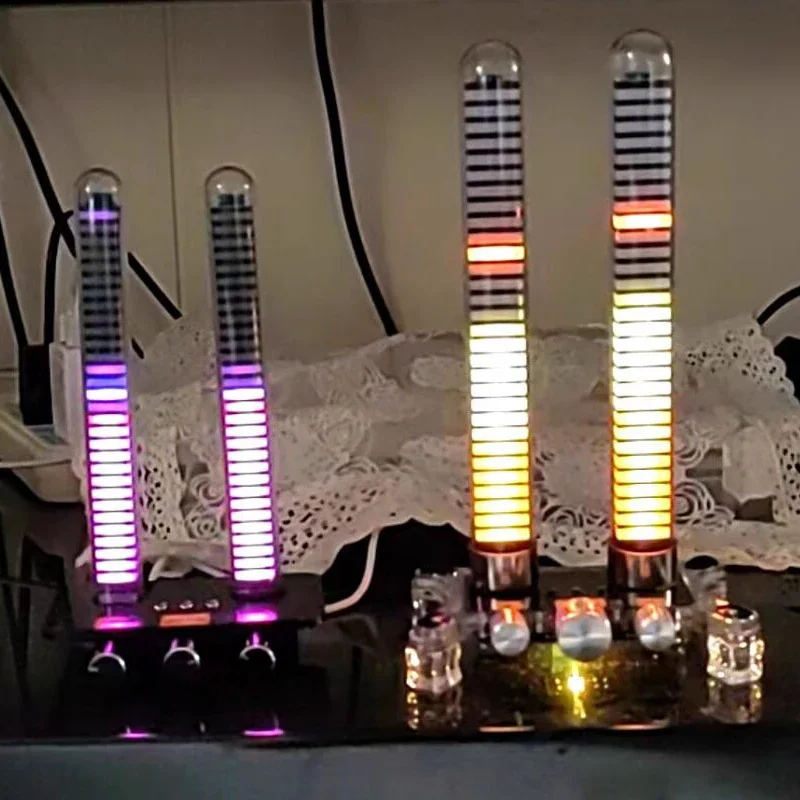 

Full Color Music Rhythm Lamp Glow Tube Three Sides Stereo Double Channel Sensitivity and Response Speed Adjustment