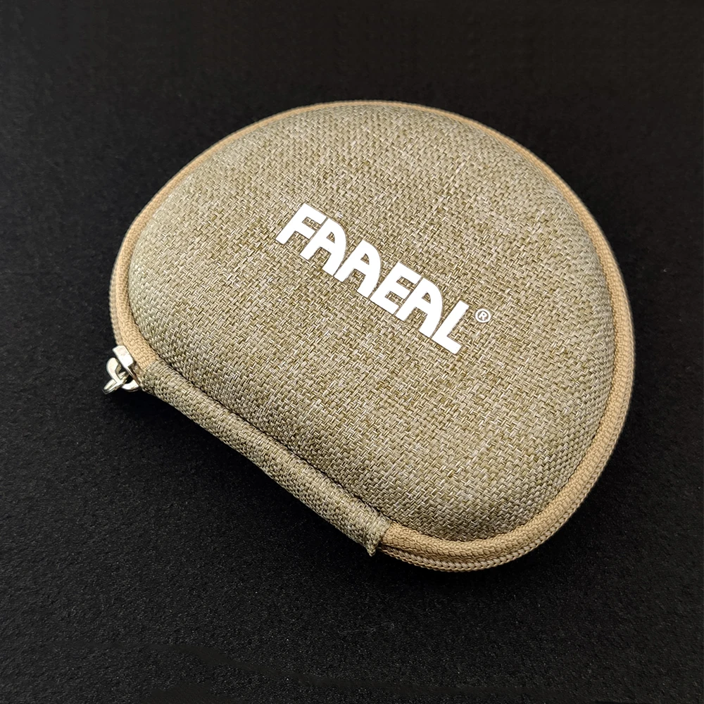Compact Hard Shell Earphone Storage Pouch with Zipper Closure