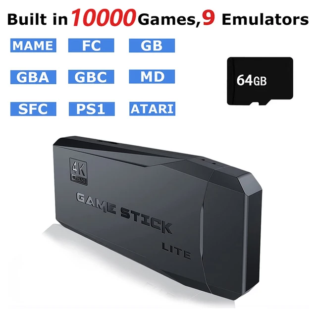 64GB 2.4G Game Controller 3D Rocker Wireless Game Joystick Gamepad Battery Operated Home TV Mini Game Console Controller for PS1 3
