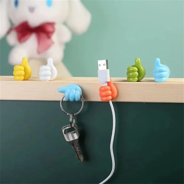 Hand-shaped Rubber Holder Glasses Cable Power Cord Charging Line Self Adhesive Mini Hook Storag Organizer Gadget Car Accessories 5