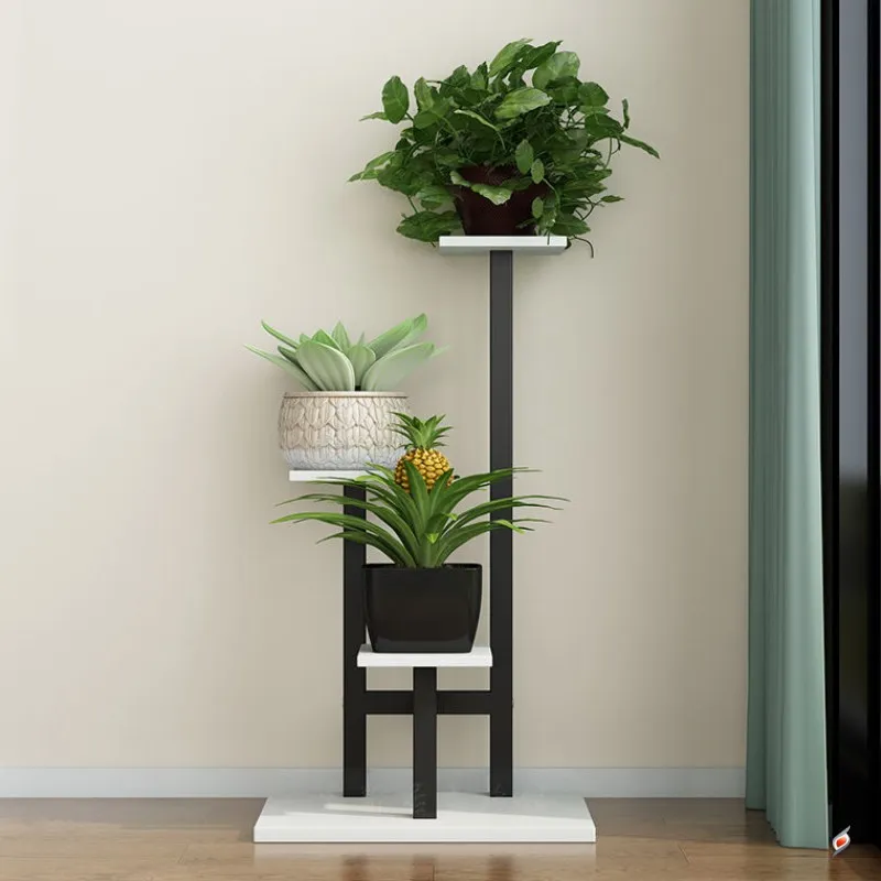 Iron Flower Stand Multiple Flower Pot Holder Shelf T-shape Plant Stand Rack Storage Holder Shelf Home Balcony Garden Decoration