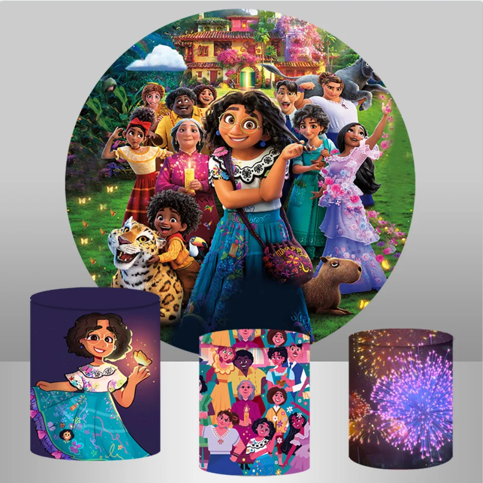 Disney Encanto Circle Round Background Cover Custom Mirabel Cartoon Boys Girls Birthday Party Baby Shower Table Cover Magic