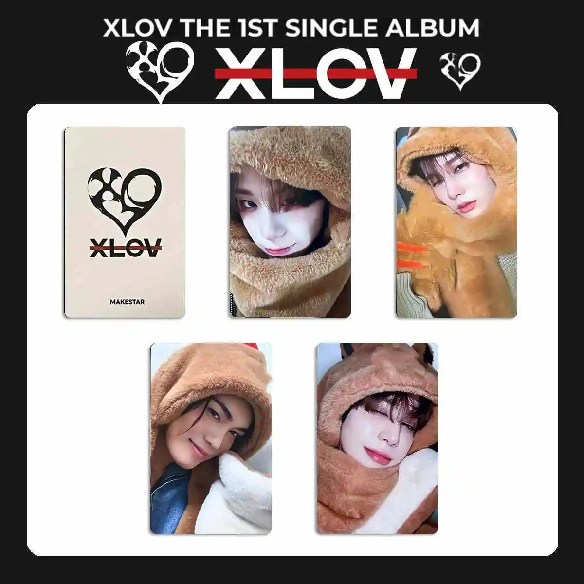 XLOV ヒョン Type of X ペンミ トレカ VIP MD KPOP XLOV New Album I'MMA BE 4Pcs/Set Photocard High Quality