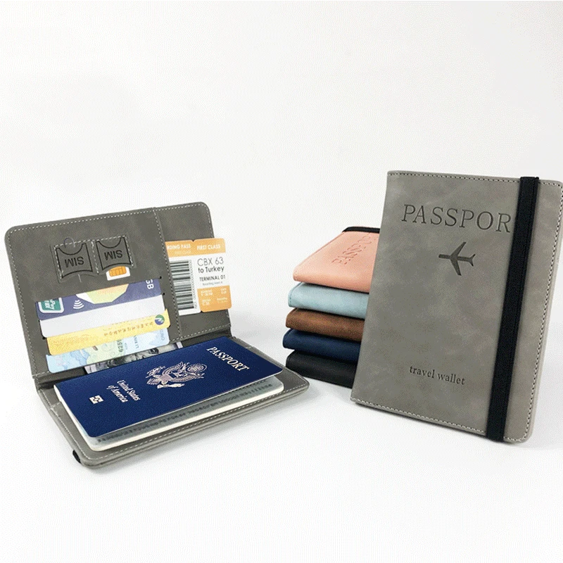 Stop RFID PU Passport Cover Credit ID Card Wallet Waterproof Document
