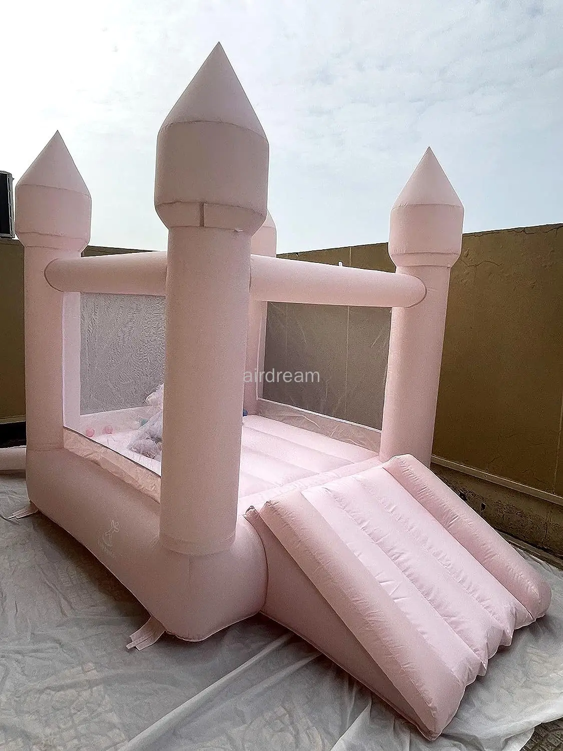 Small Inflatable Bounce House for Toddlers 1-3 Kids Pink Castle Party Theme Bounce House with Durable Safe Sewn Indoor Outdoor 4