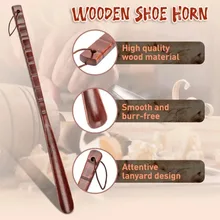 54CM 내구성 전문 나무 구두 경적 유연한 긴 손잡이 구h 주니퍼 노인을위한 유용한 구두 기중 장치 구두 숟가락 홈 도구